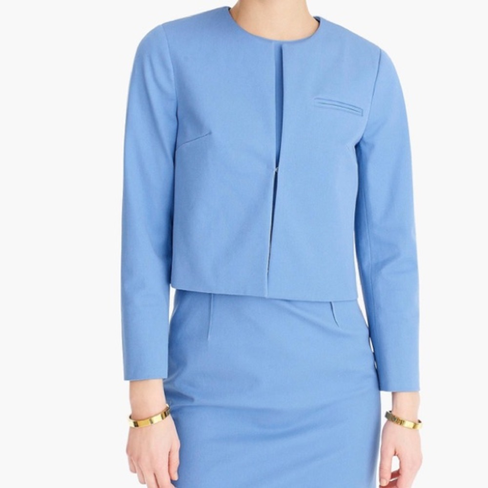 J Crew 365 Collarless Crop Jacket